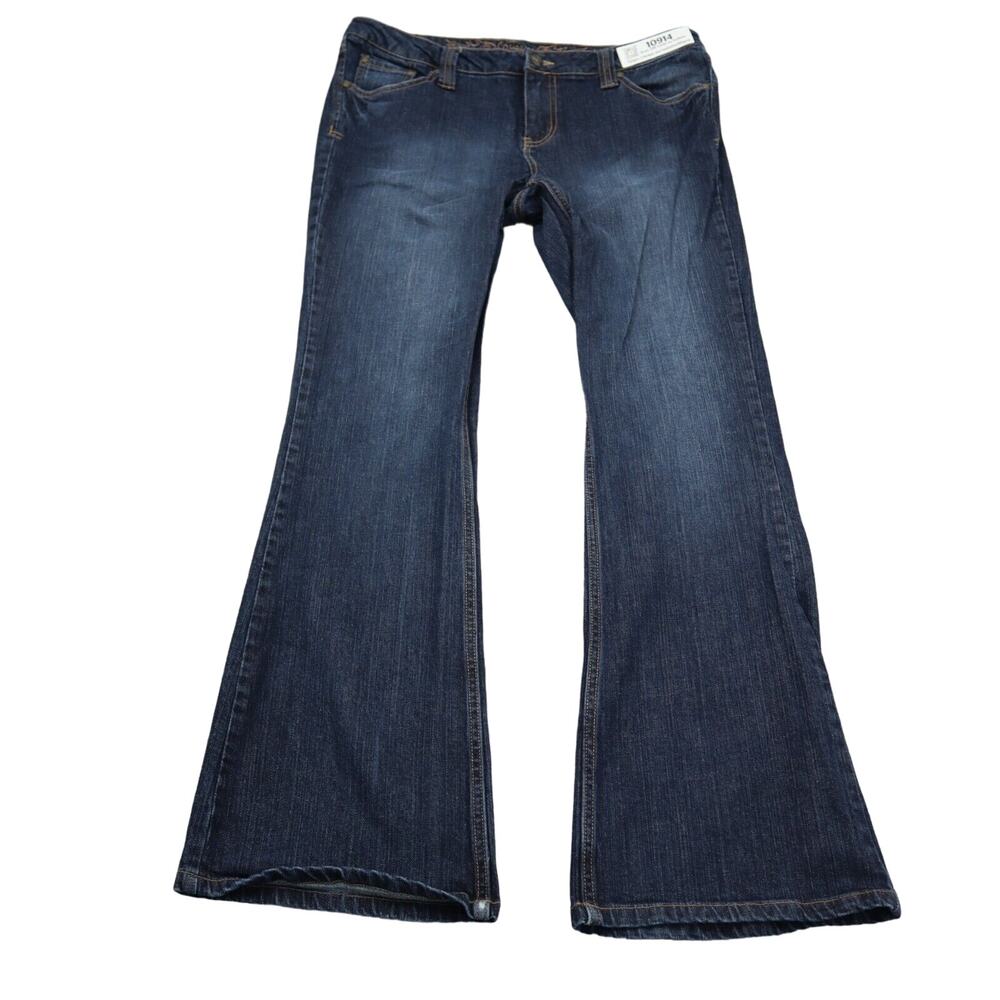 Squeeze Jeans Pants Womens 13/14 Dark Blue Denim Casual Preppy Flared Bootcut